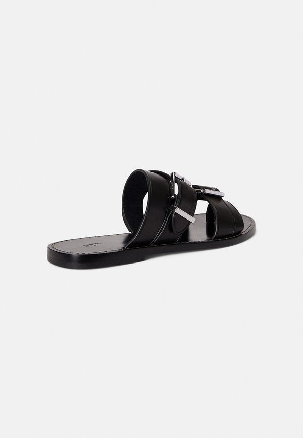 Polo Ralph Lauren BUCKLE-DETAIL LEATHER SLIDE SANDAL