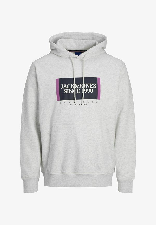 Jack & Jones GEDRUCKT - Hoodie - white melange