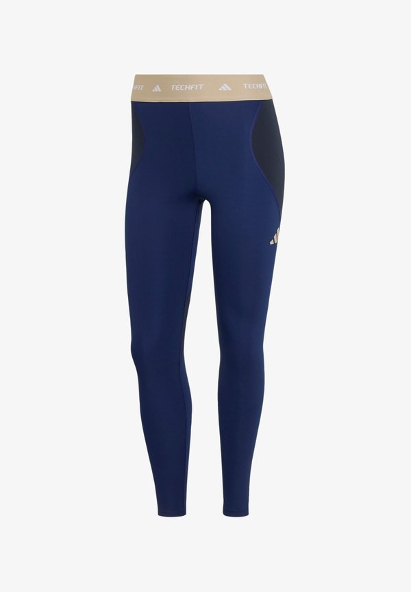 adidas Performance TECHFIT WORKOUT COLOR BLOCK 7/8 LEGGINGS - Leggings - dark blue/legend ink
