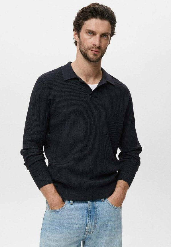 Mango Long sleeved top - dark blue