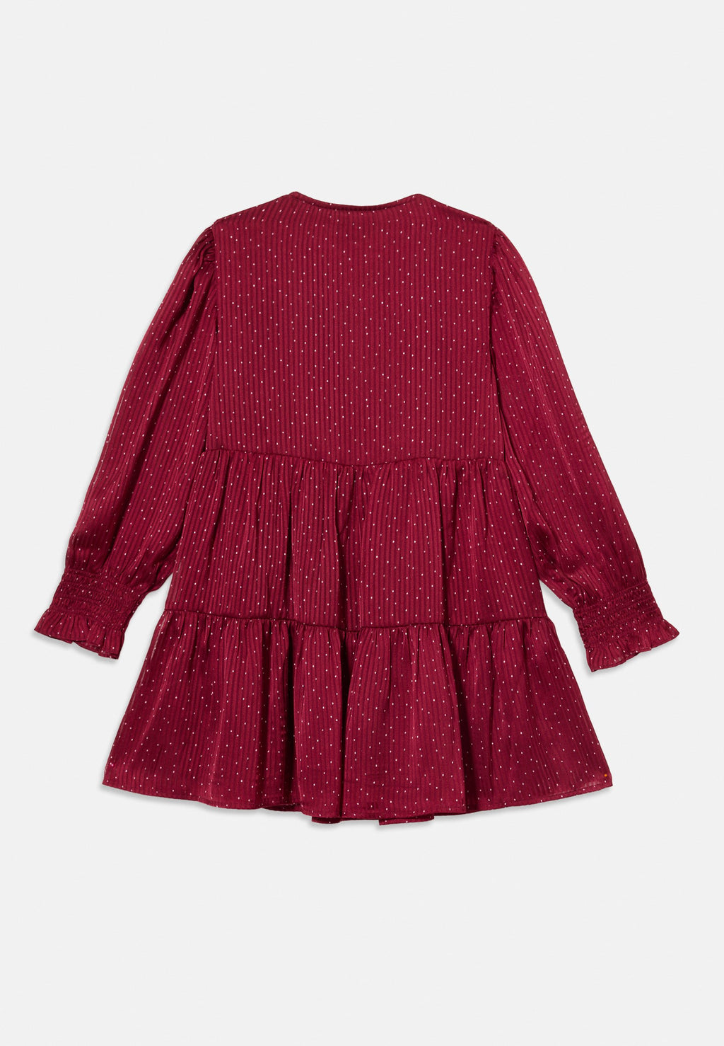 FESTIVE PRINT SMOCK DETAIL A-LINE DRESS Media 2