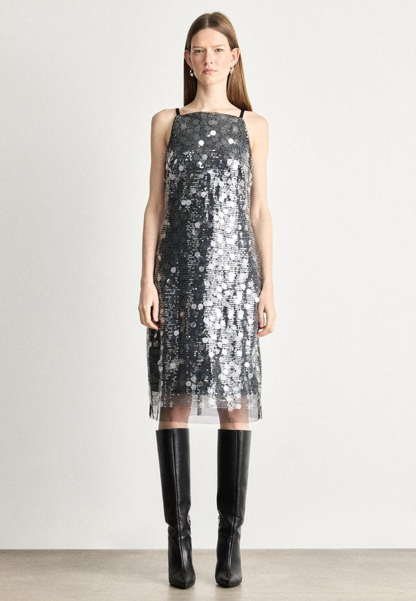 DKNY PAILETTES SEQUINS SLIP DRESS