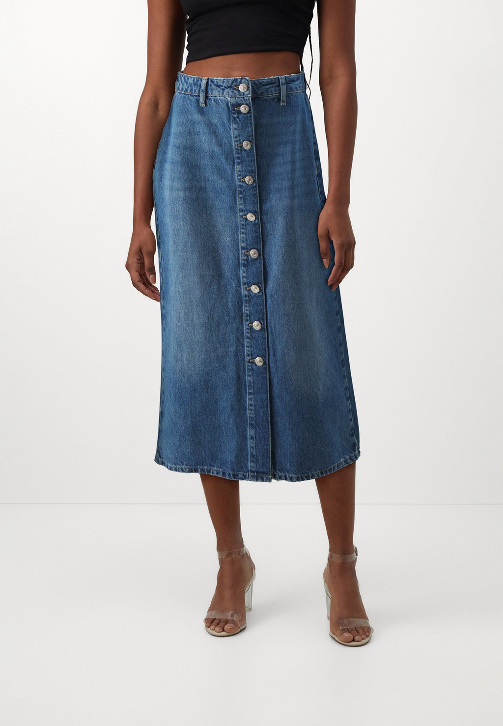 ONLY ONLCECE MIDI BUTTON SKIRT