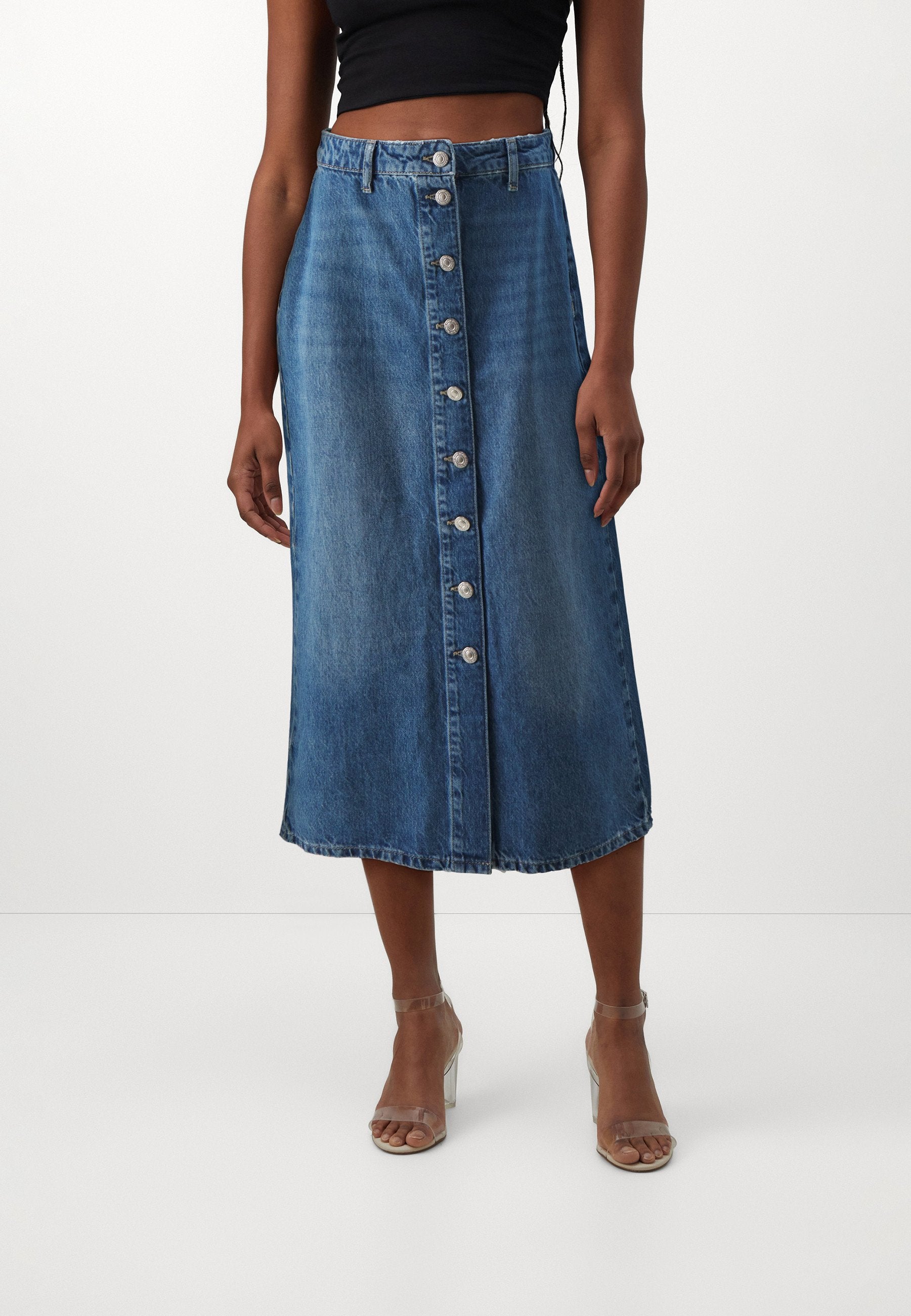 ONLY ONLCECE MIDI BUTTON SKIRT