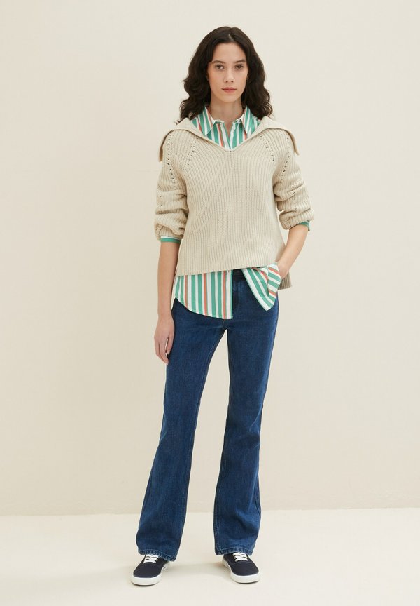 TOM TAILOR KATE NARROW  - Bootcut jeans - clean mid stone blue denim