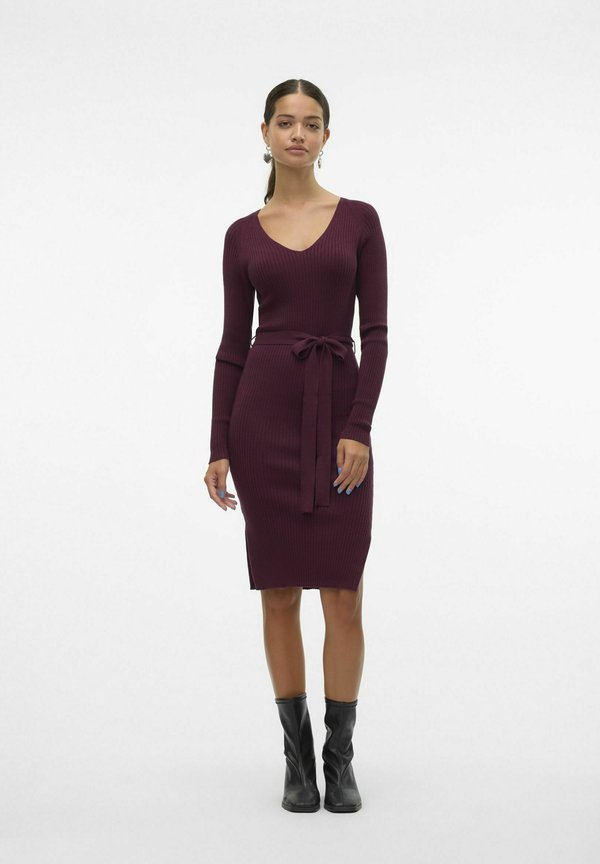 Vero Moda Knitted VMSABA Midi - Jumper dress - winetasting