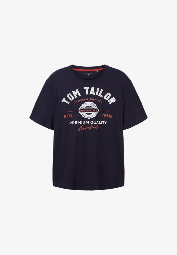 TOM TAILOR PLUS - MIT LOGO - Print T-shirt - sky captain blue