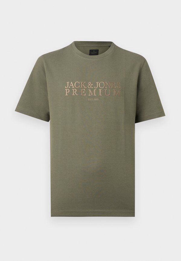 Jack & Jones JPRBLAETHAN SS BRANDING TEE - Print T-shirt - smokey olive