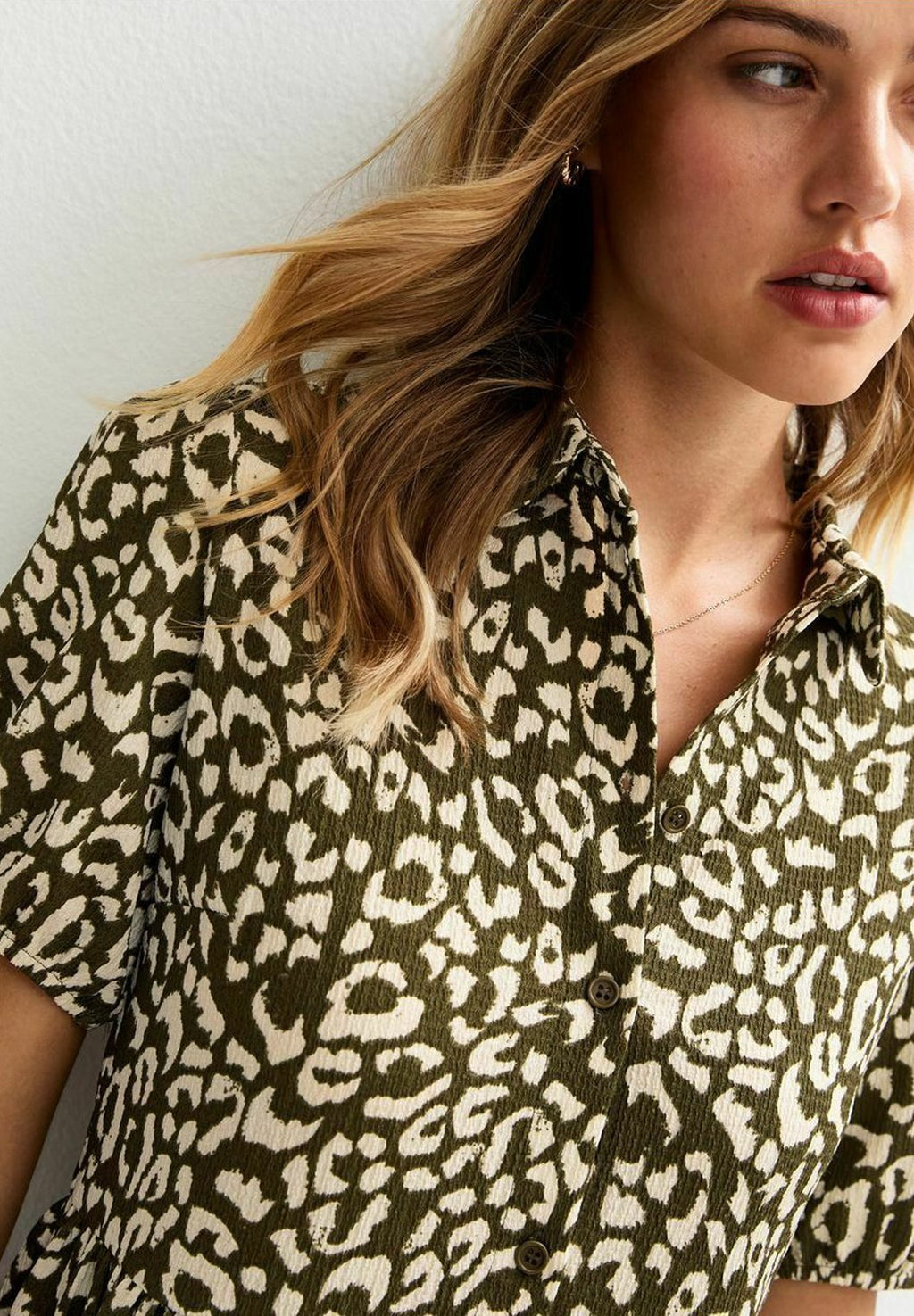 New Look ANIMAL PRINT CRINKLED TIERED MINI