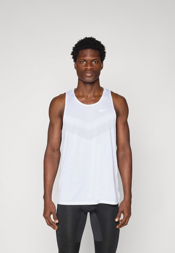 Nike Performance STRIDE TANK - Top - white/reflective silver