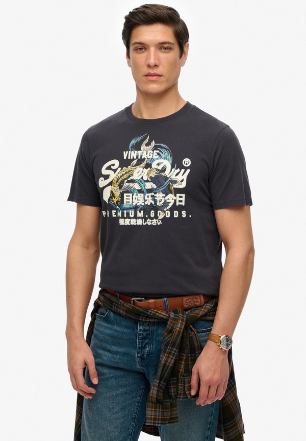 Superdry & Co VINTAGE LOGO TOKYO - Print T-shirt - dark charcoal
