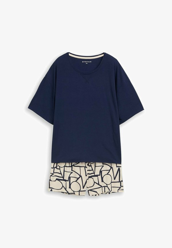 TOM TAILOR TOM TAILOR BODYWEAR PYJAMA-SET MIT MUSTER - Pyjama set - blue-dark-allover