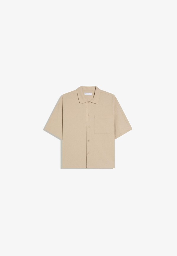 Bershka BOXY PLEATED - SHIRT  01112557 - Shirt - sand