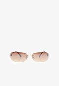 Bershka RIMLESS - Sunglasses - dark brown