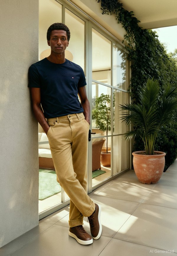 Tommy Hilfiger CORE STRETCH SLIM NECK TEE - Basic T-shirt - desert sky