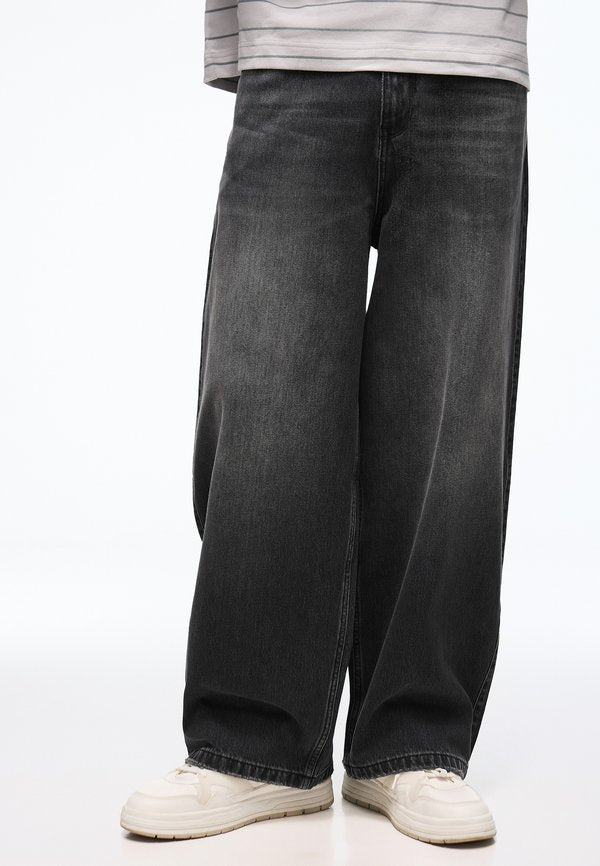 Bershka SUPER BAGGY - JEANS - Baggy Jeans - black