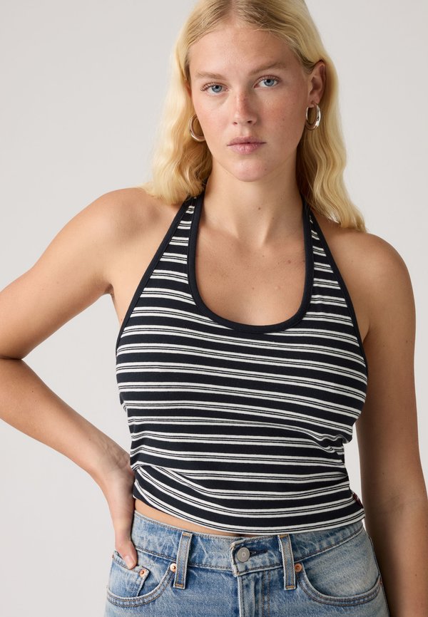 Levi's® ELLA HALTER - Top - ines stripe anthracite night jersey