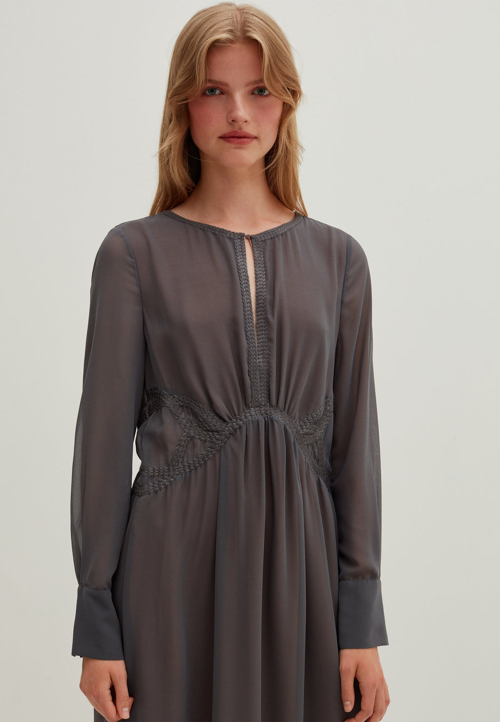 Stefanel LONG EMPIRE-STYLE WITH EMBROIDERY