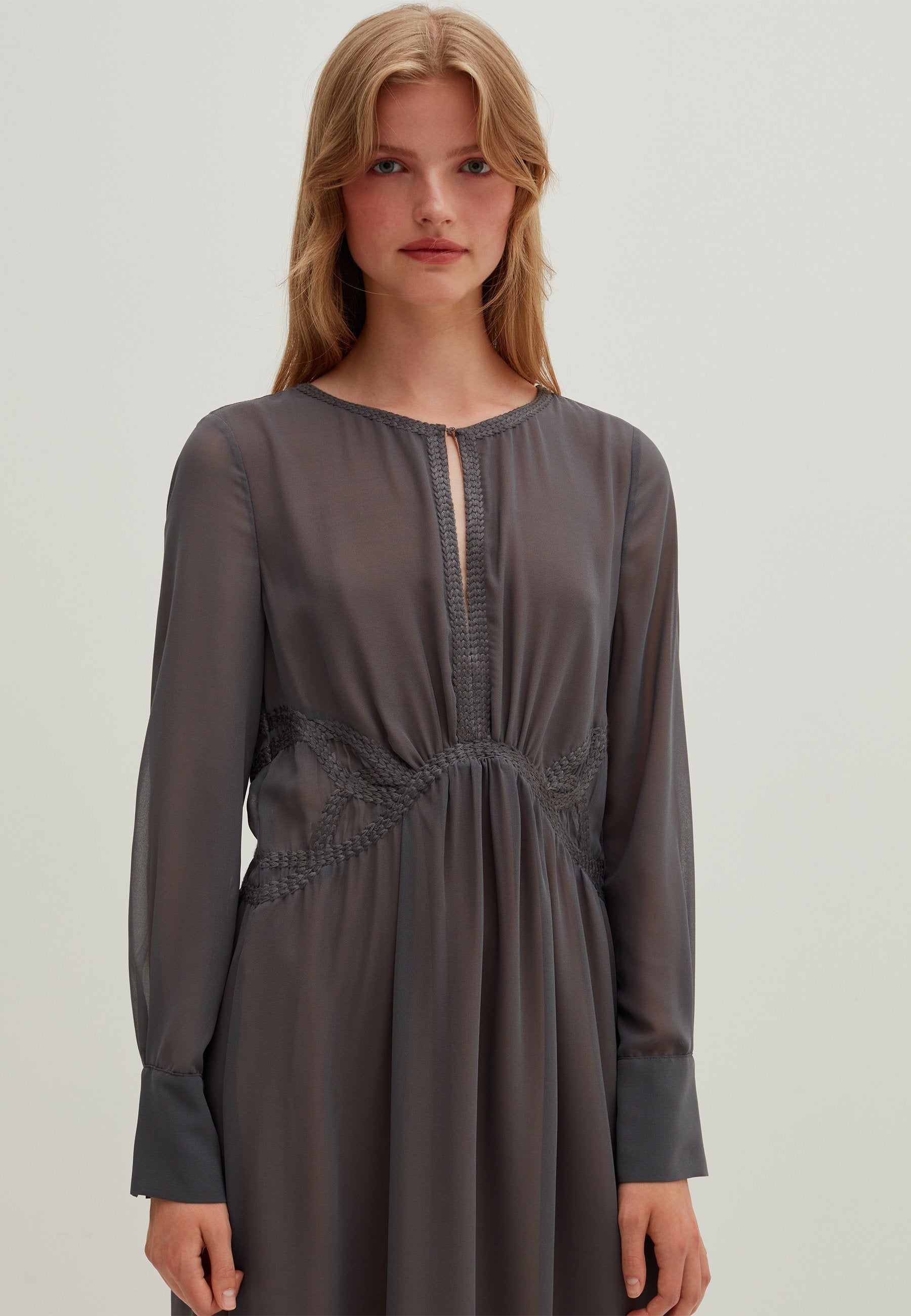 Stefanel LONG EMPIRE-STYLE WITH EMBROIDERY