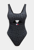 Tommy Hilfiger HERITAGE CUT OUT PRINT - Swimsuit - black
