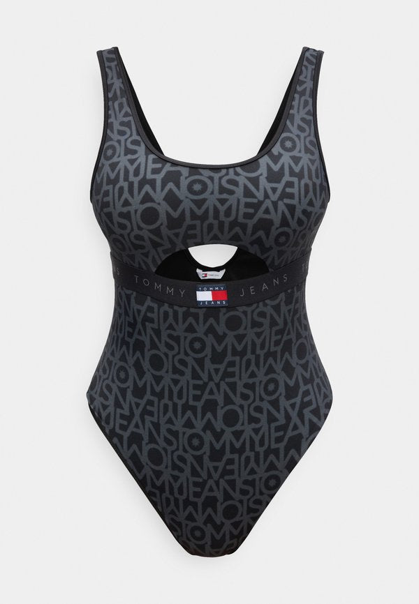 Tommy Hilfiger HERITAGE CUT OUT PRINT - Swimsuit - black