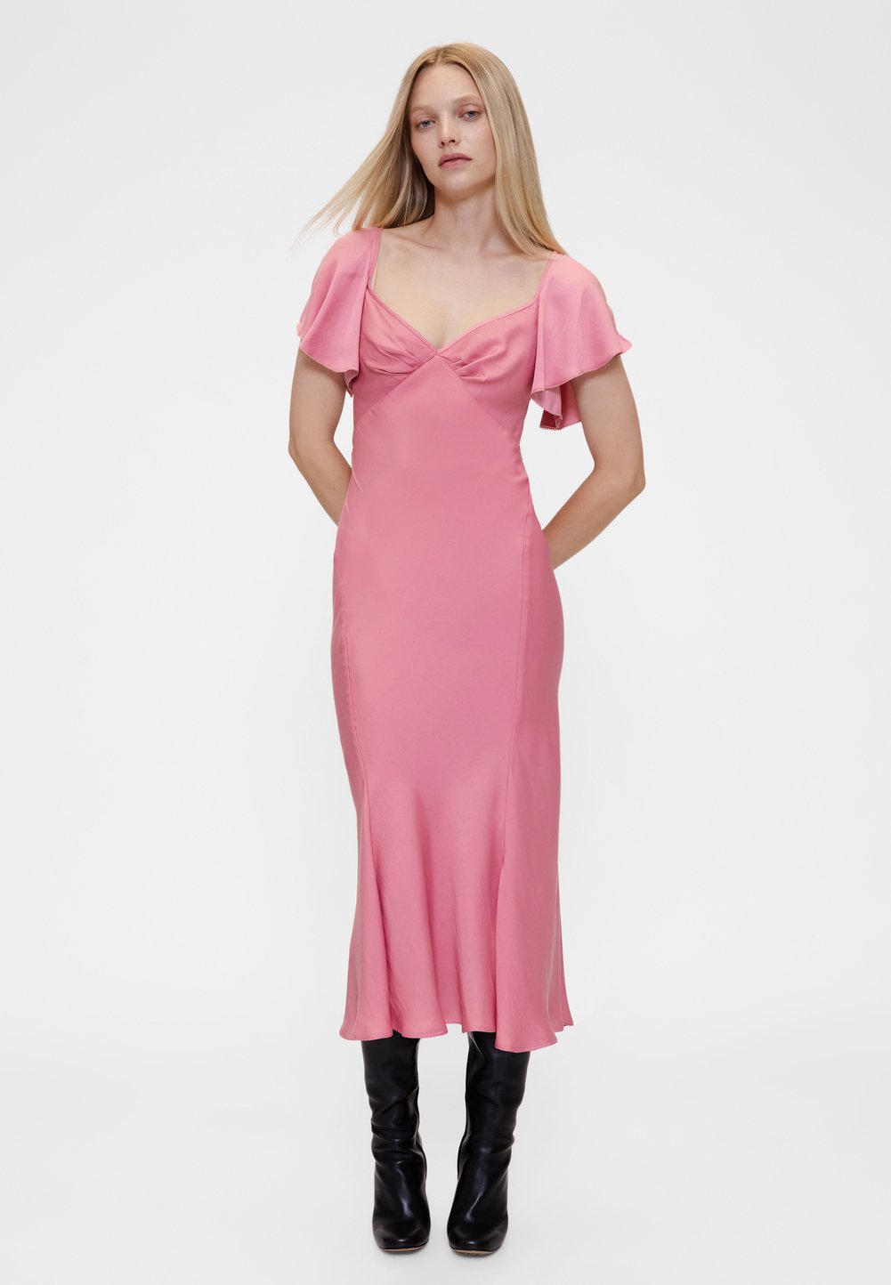 GAP GAPSTUDIO SATIN MIDI DRESS