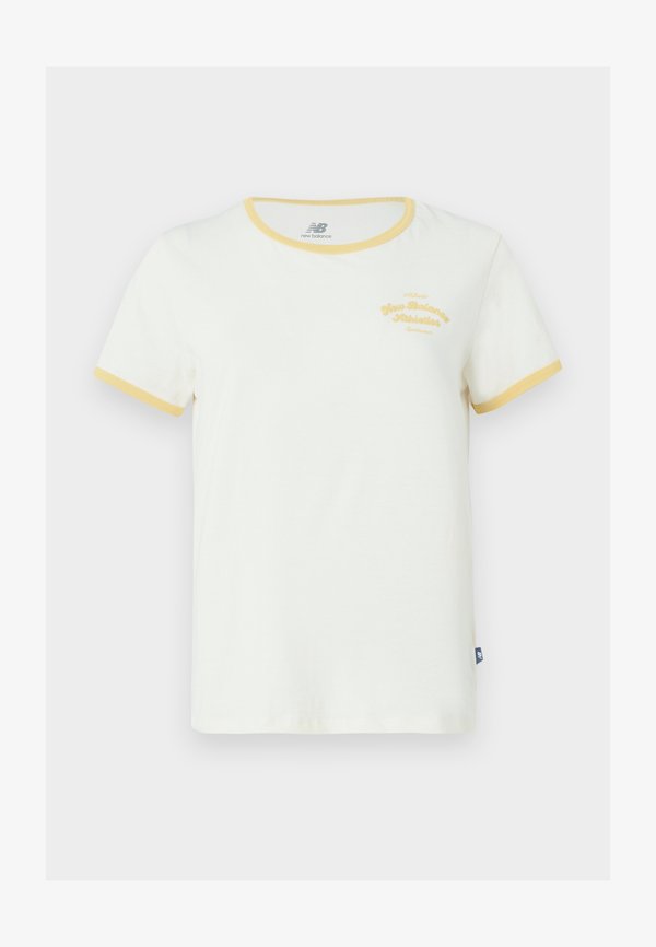 New Balance LINEAR HERITAGE RINGER - Print T-shirt - white