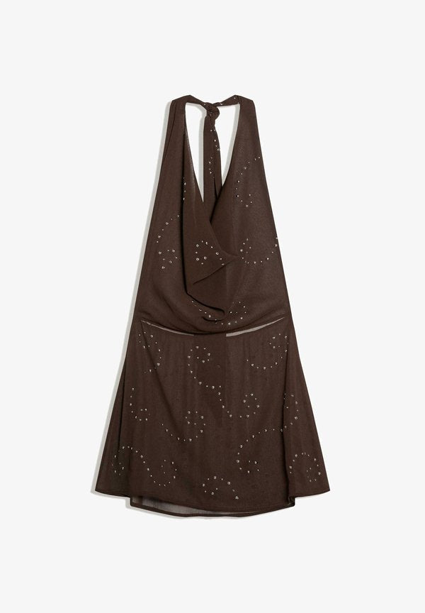 Bershka BEACHWEAR WITH STUDS - Beach accessory - dark brown