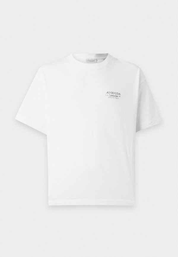 Jack & Jones JORATOCHA SKETCH BACK TEE SS CREW NECK - Print T-shirt - bright white