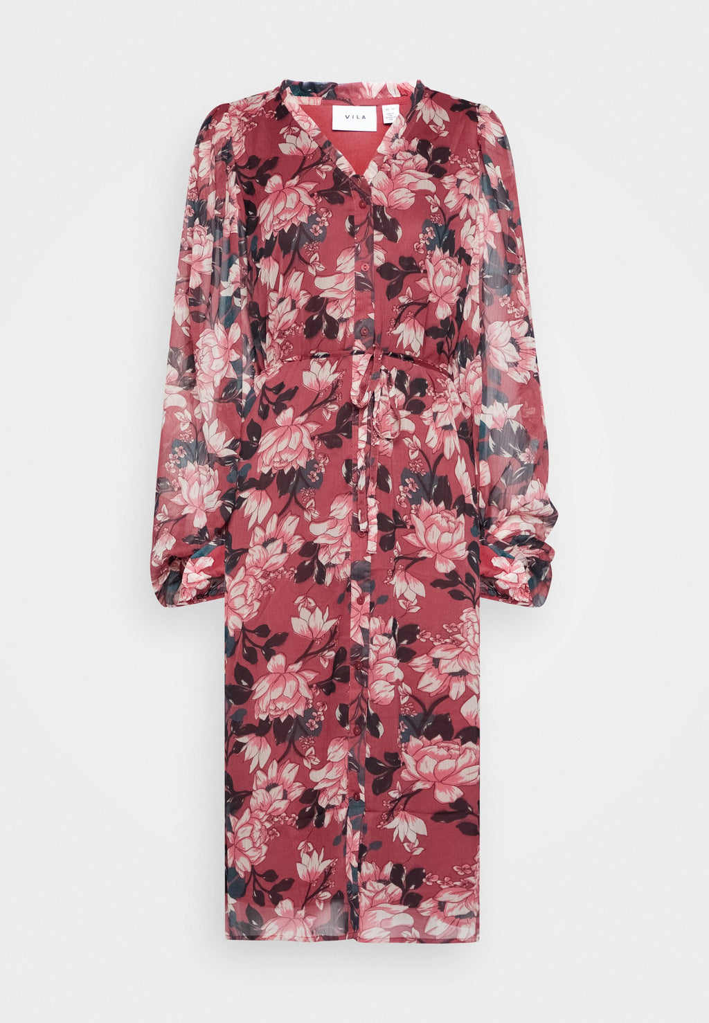 VILA VIFALIA V-NECK  MIDI DRESS