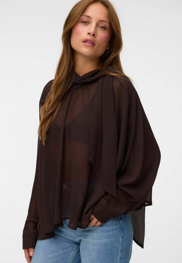 Vero Moda TOP VMADALYN TOP - Blouse - chocolate torte
