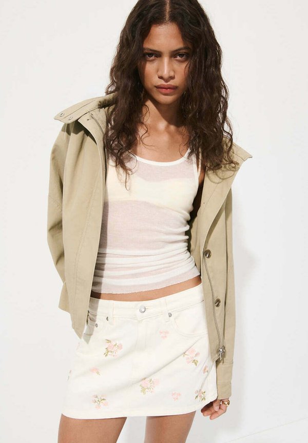 Mango ADULT - Denim skirt - white
