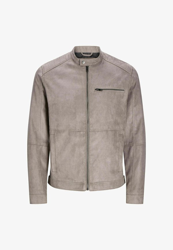 Jack & Jones Synthetic leather Synthetic leather - Faux leather jacket - beige