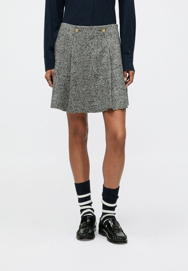 Tommy Hilfiger FESTIVE RELAXED HOUNDSTOOTH WOOL BLEND MINI SKIRT