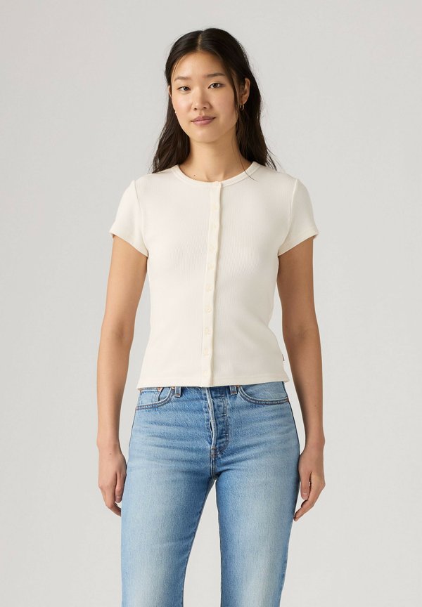 Levi's® RORY BUTTON THROUGH SS ANTHRACITE NIGHT - Cardigan - egret - whites -