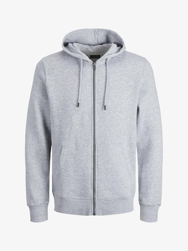 Jack & Jones JJEBRADLEY ZIP HOOD - Zip-up sweatshirt - light grey melange