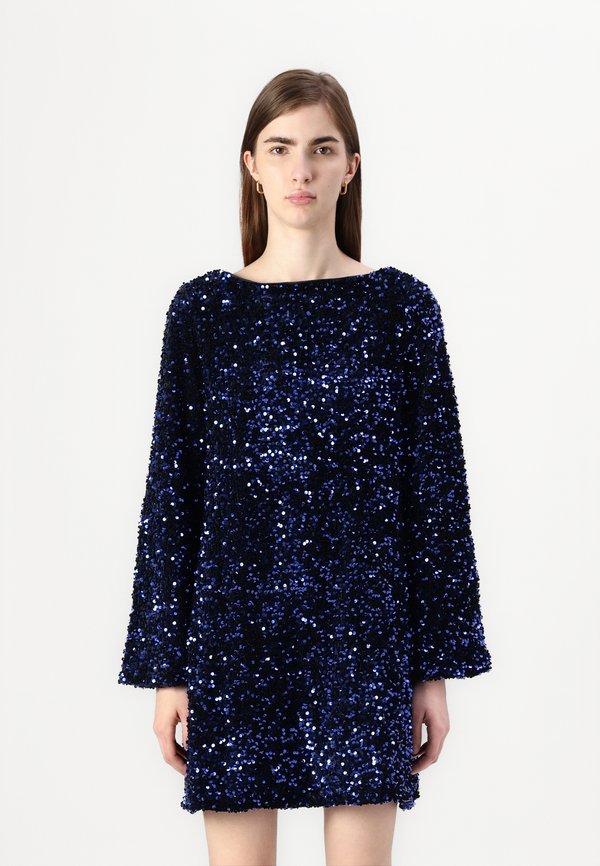 Vero Moda VMLAILA LS SEQUIN BOW EXP - Cocktail dress / Party dress - midnight blue