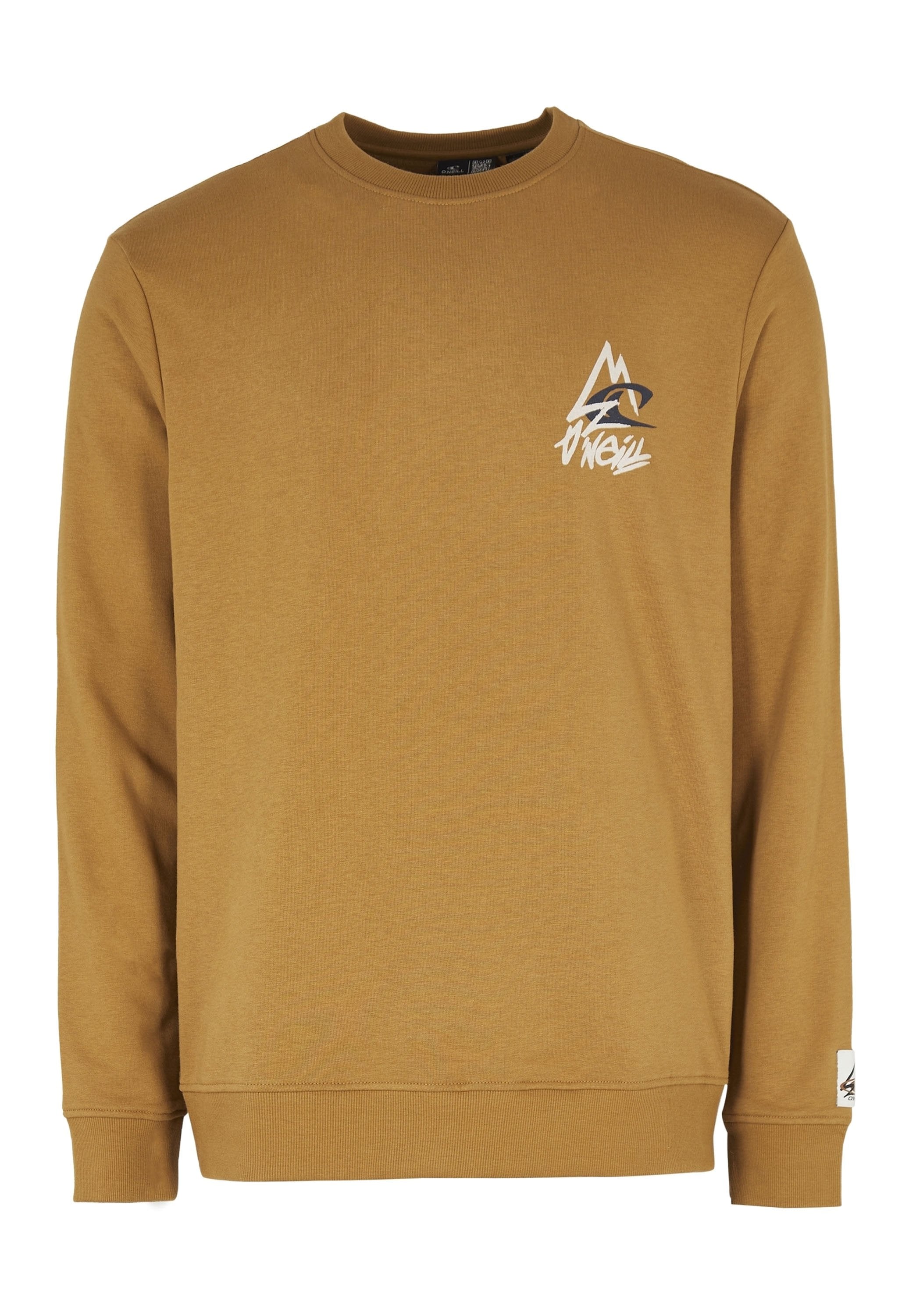 Brauner Sweatshirt mit Rundhalsausschnitt, langen Ärmeln und gerippten Bündchen. Verfügt über ein kleines weiß-schwarzes O'Neill-Logo auf der Brust.