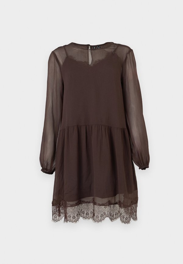 Vero Moda VMLALIE DRESS - Day dress - chocolate torte