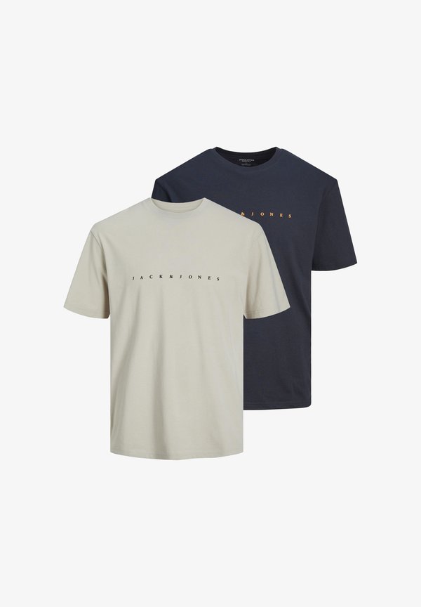 Jack & Jones 2ER PACK - Print T-shirt - moonbeam moonbeam