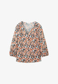 TOM TAILOR PRINTED V NECK - Blouse - small grey tie dye floral