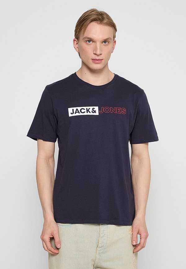 Jack & Jones JWHCORP LOGO TEE PLAY2 SS O-NECK - Print T-shirt - navy blazer