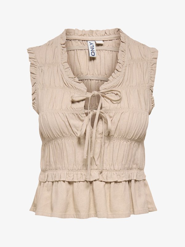 ONLY ONLGOA Linen - Top - oxford tan