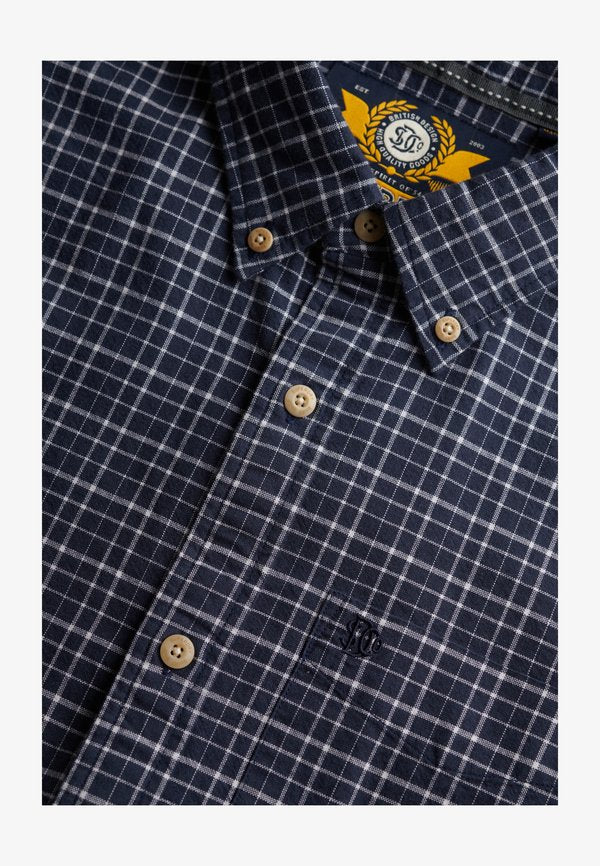 Superdry & Co PREMIUM CHECK OXFORD - Shirt - lauren navy shadow grid