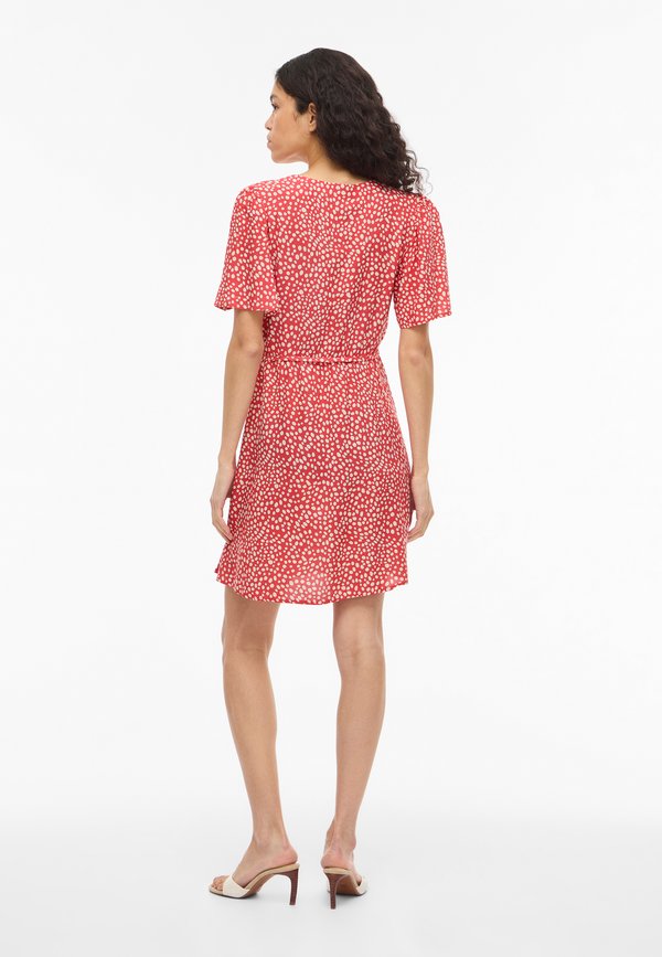 VILA VIGRACE V-NECK S/S SHORT DRESS - NOOS