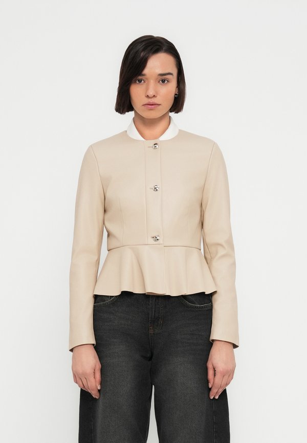 ONLY ONLVERONA PEPLUM JACKET - Faux leather jacket - peyote