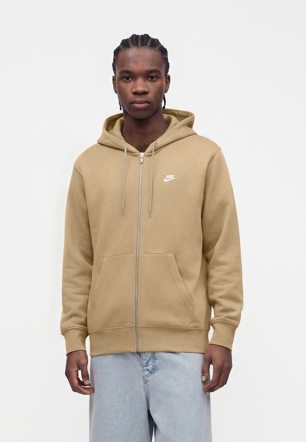 Nike Sportswear M NK CLUB BB FZ HOODIE - Zip-up sweatshirt - parachute beige/white
