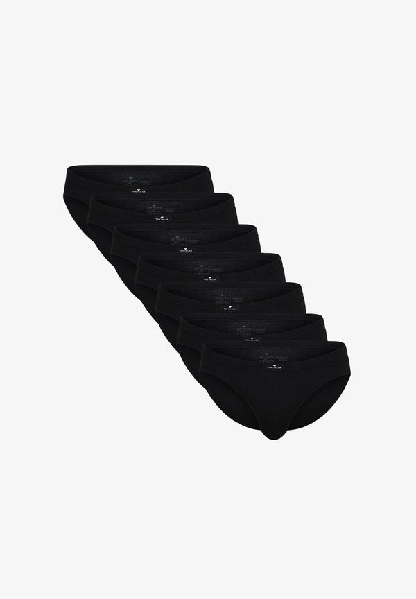 TOM TAILOR 7ER PACK - Briefs - schwarz dunkel uni