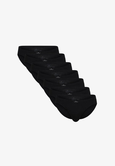 TOM TAILOR 7ER PACK - Briefs - schwarz dunkel uni
