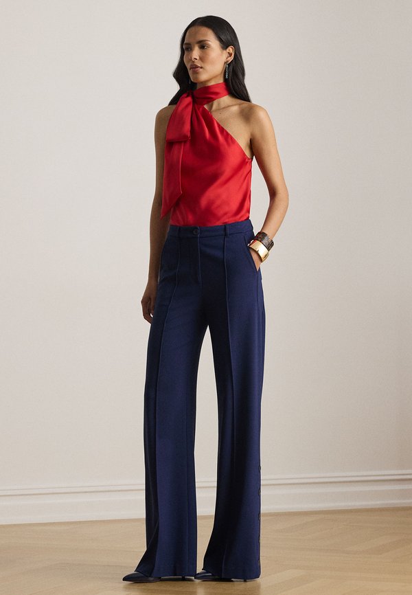 Lauren Ralph Lauren CHARMEUSE TIE-NECK HALTER TOP